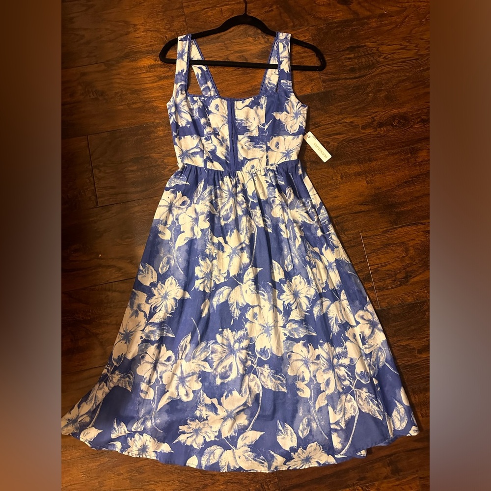 BNWT blue and white floral Olivaceous dress
